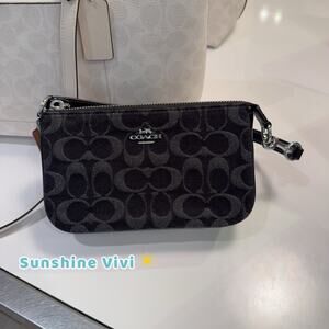 NWT Coach Nolita 19 In Signature Denim CCZ48 denim/silver /black